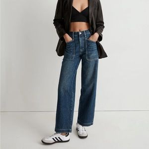 Madewell Dark Blue Wide Leg Flare Jeans